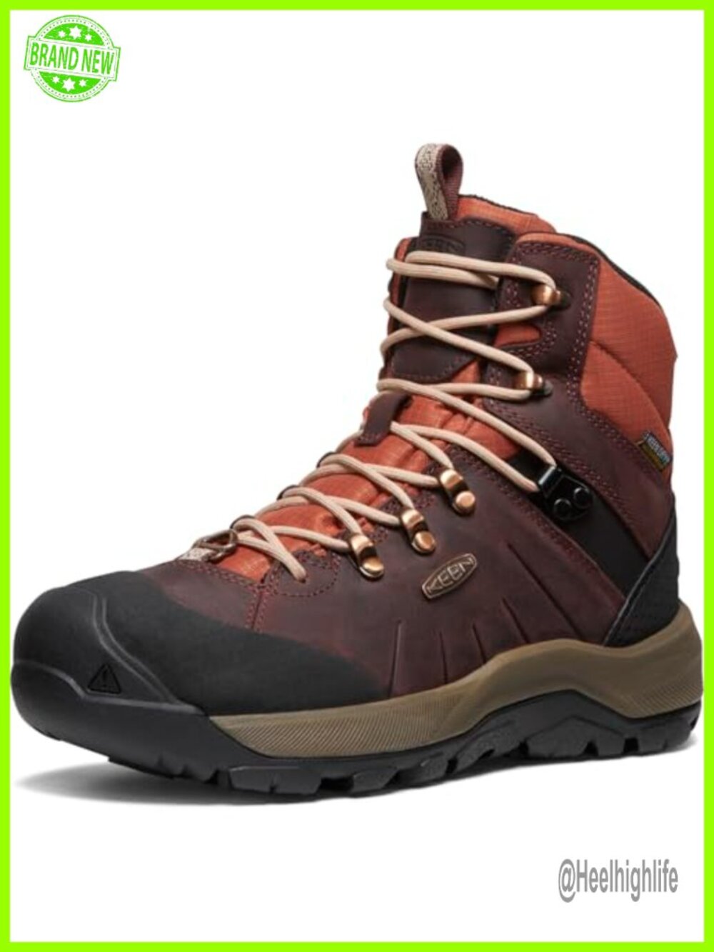 Waterproof Insulated Mid-Calf Snow Boots Leather Fleece Lined Winter